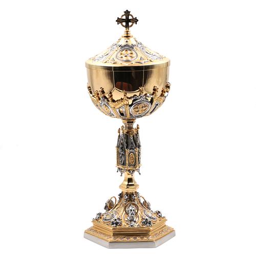 哥特式圣爵铜镀24k金意大利进口工艺品弥撒用具圣杯礼仪用品神父